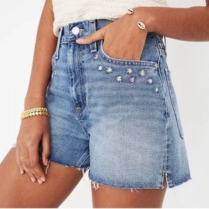 Madewell Perfect Vintage Jean Short Floral Embroidered